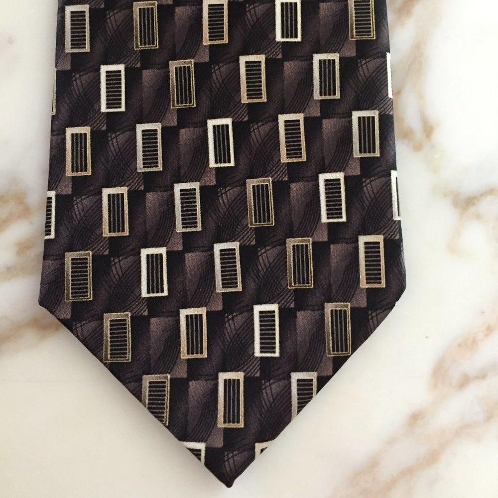 Pierre Cardin 100% Silk Geometric Pattern Tie - NWT